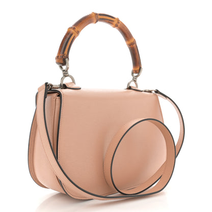 Gucci Shangai Calfskin Small Classic Bamboo Top Handle Bag Pink Apricot 3 of 14