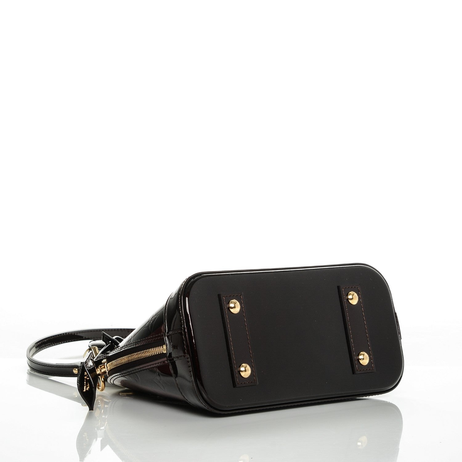 Louis Vuitton Vernis Rayures Alma BB Amarante 4 of 8