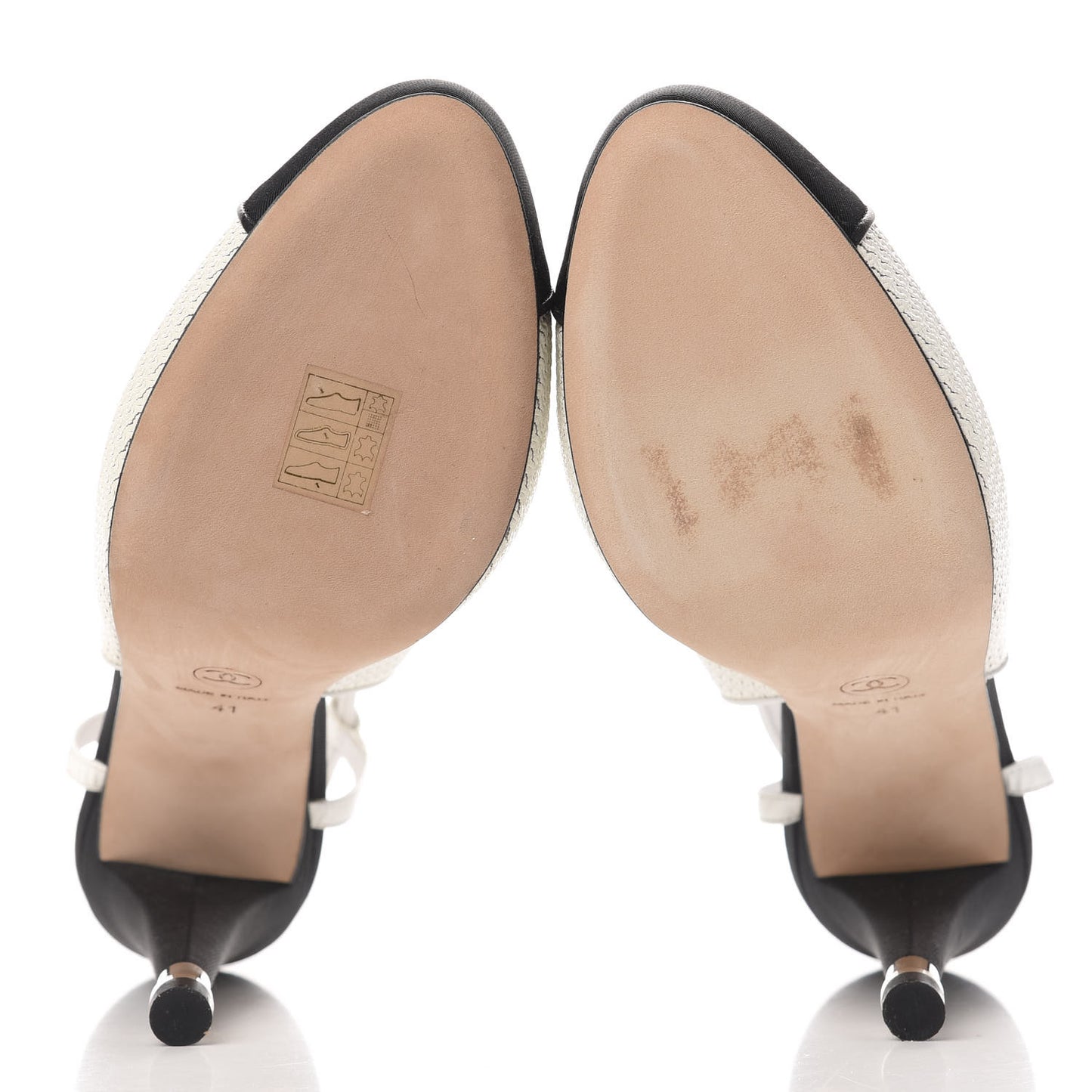 Grosgrain Cap Toe CC Slingback Pumps 41 Black Cream