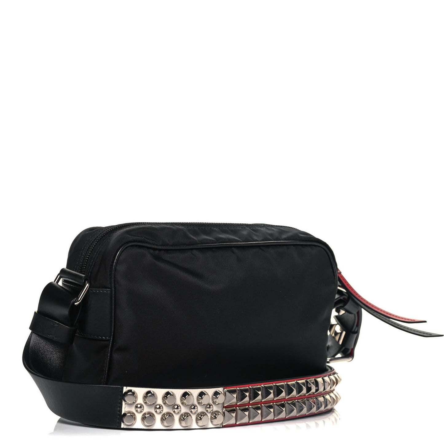 Tessuto Nylon Studded New Vela Shoulder Bag Black Fuoco