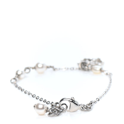 Chanel Pearl Crystal CC Bracelet Silver 2 of 3