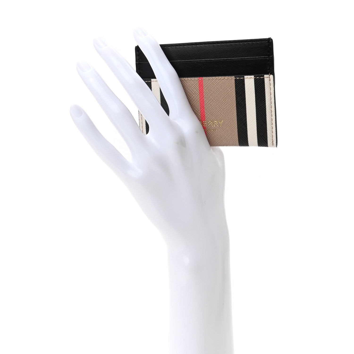 Burberry E-Canvas Calfskin Icon Stripe Card Case Archive Beige 2 of 7
