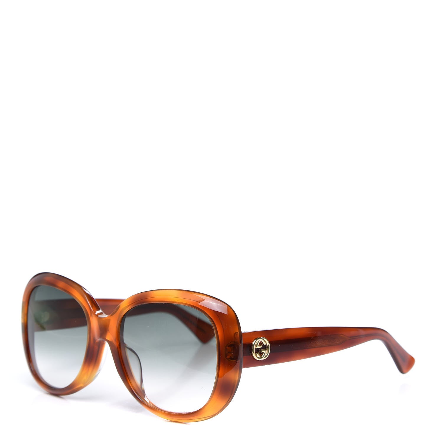 Gucci Round Sunglasses GG0140SA Avana Green 1 of 8