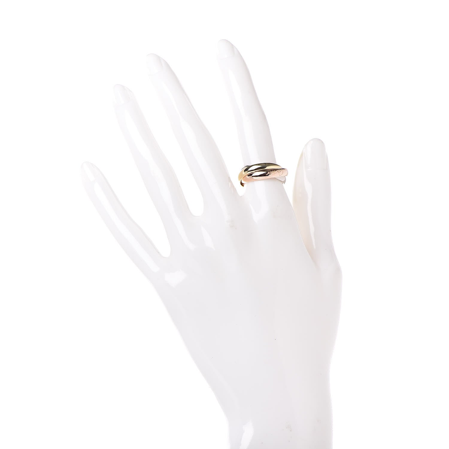 Cartier 18K Pink Yellow White Gold Classic Trinity Ring 51 5.75 2 of 5