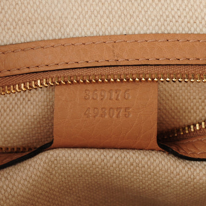 Gucci Canvas Pebbled Calfskin Small Soho Top Handle Bag Natural Rose Beige 7 of 7
