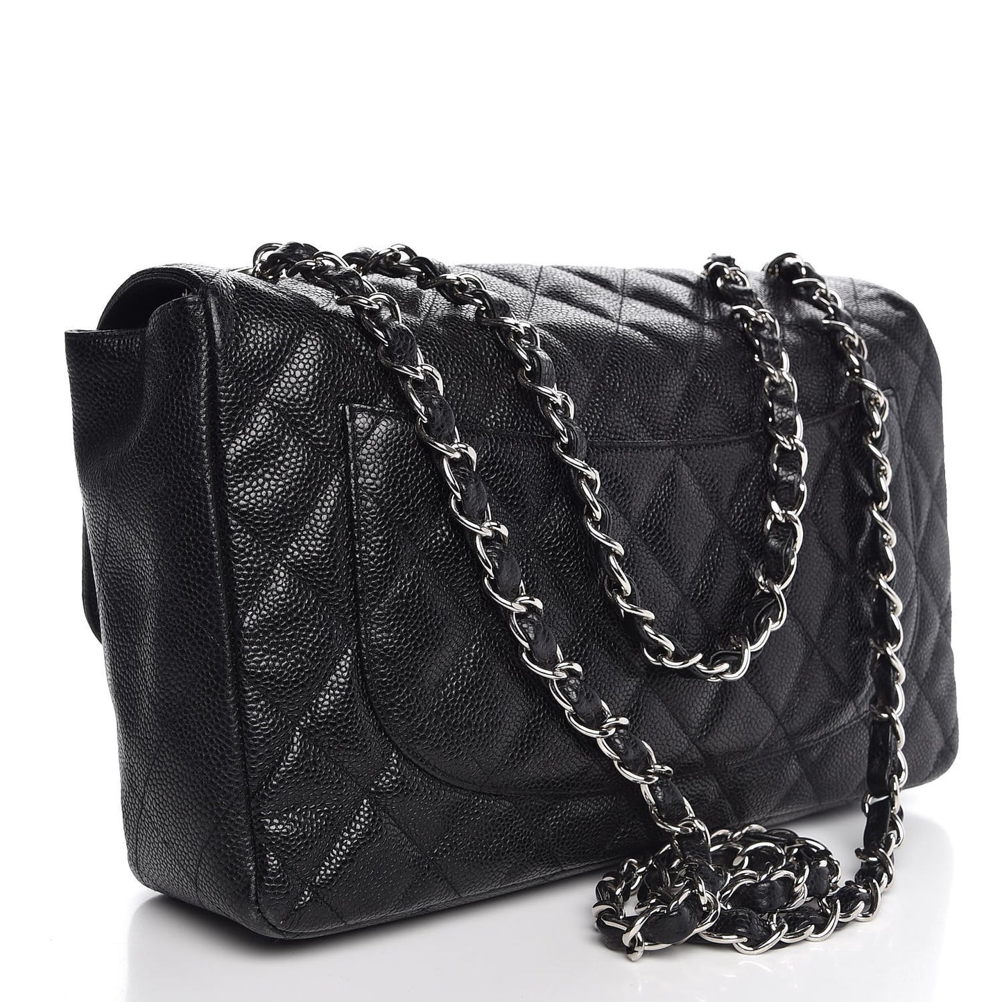 Caviar Quilted Jumbo Single Flap Black