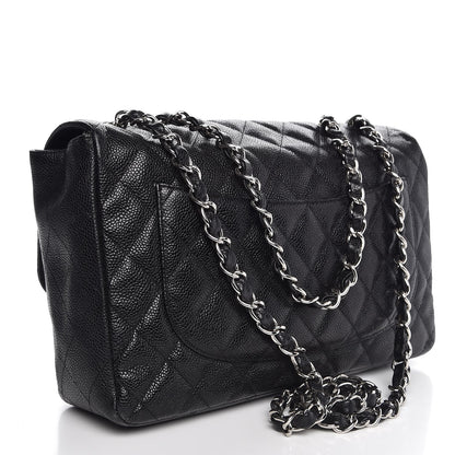 Chanel Caviar Quilted Jumbo Single Flap Black 3 of 9