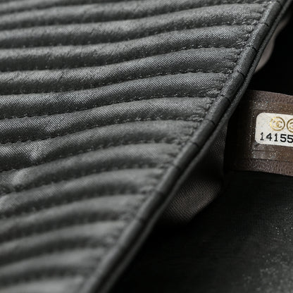Chanel Iridescent Calfskin Vertical Quilted Mademoiselle Lock Bijoux Flap Shoulder Bag Black 6 of 9