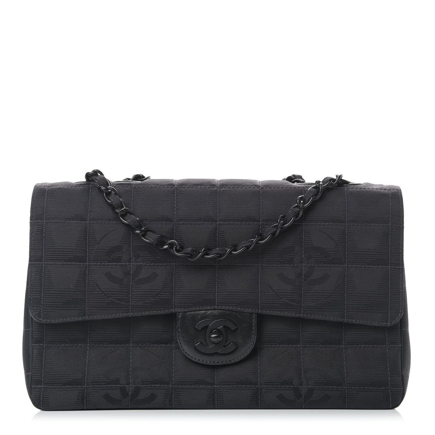 Nylon Medium Travel Flap Black