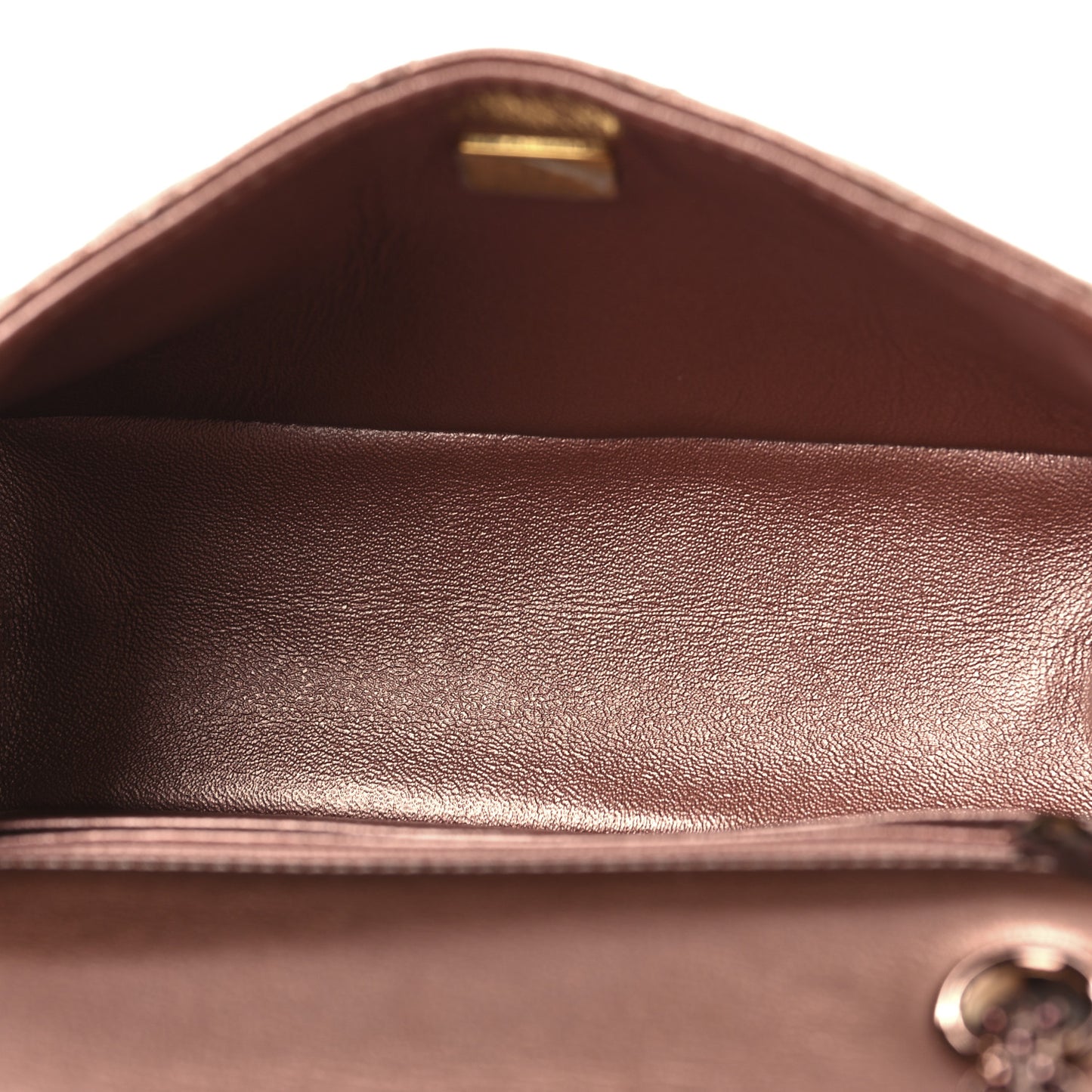 Metallic Grained Calfskin Quilted 2.55 Reissue Mini Flap Copper Pink