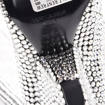Saint Laurent Swarovski Crystal Embellished Niki 105 Thigh High Boots 38 7 of 7