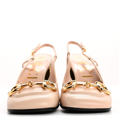 Gucci Malaga Kid Horsebit 75mm Slingback Pumps 40 Skin Rose 3 of 11