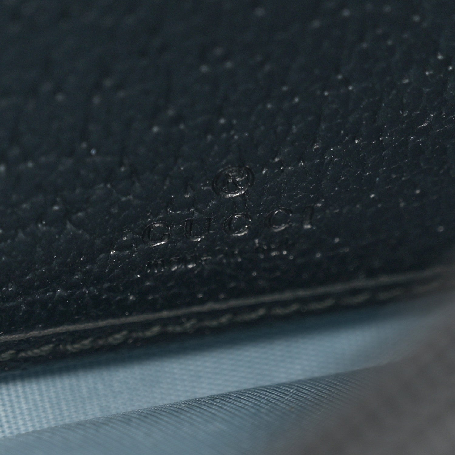 Gucci Grained Calfskin Bee Star Continental Chain Wallet Black 6 of 11