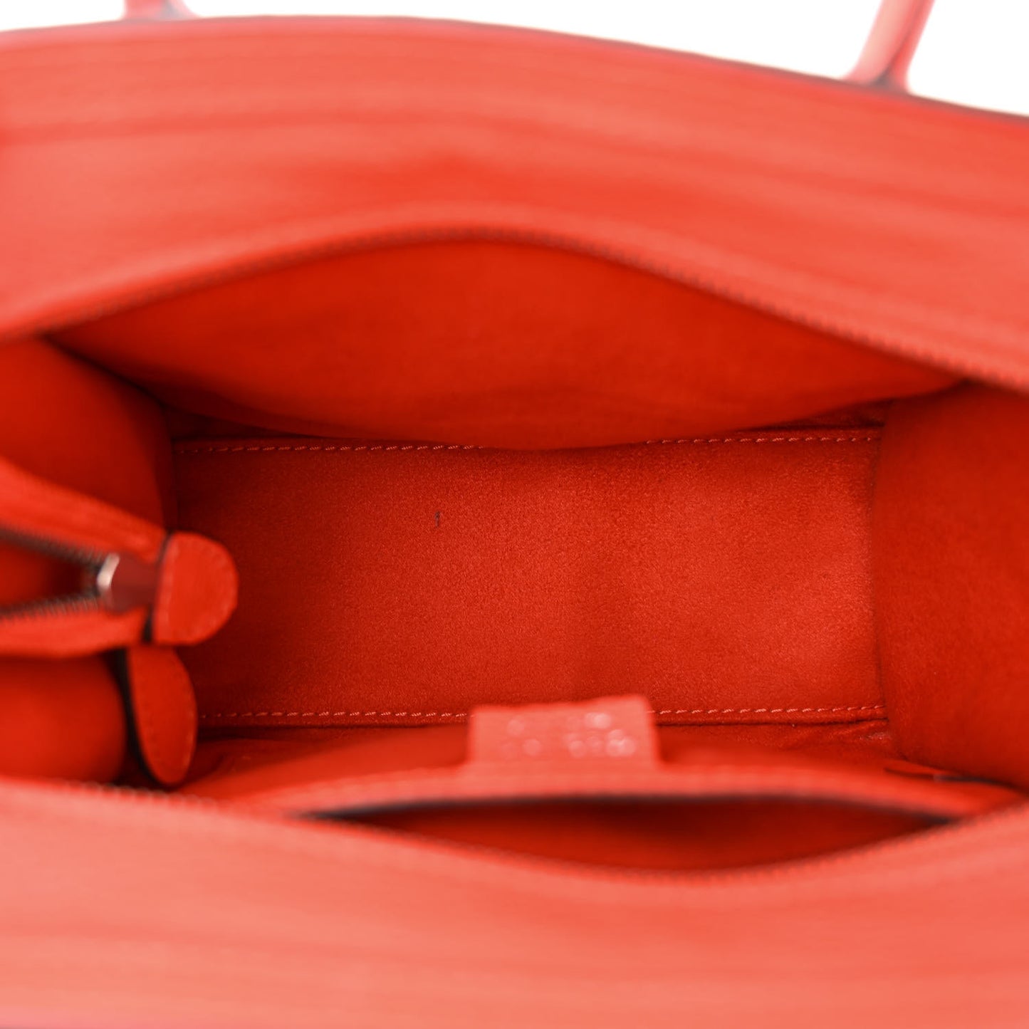 Drummed Calfskin Nano Luggage Vermillion