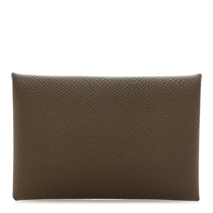 Hermes Epsom Calvi Card Case Etoupe 1 of 6
