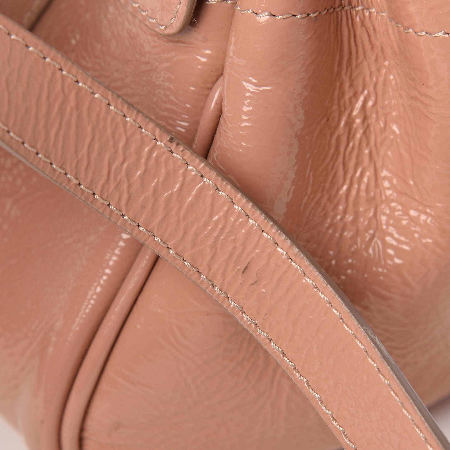 Wrinkled Patent Small Bayswater Plaster Pink