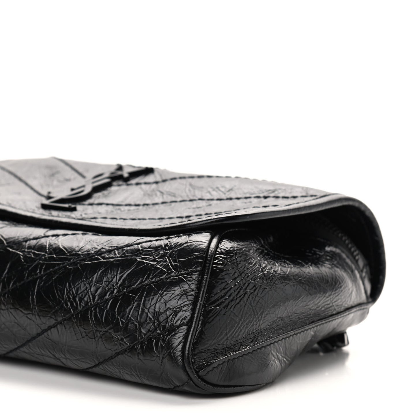 Crinkled Calfskin Matelasse Monogram Niki Body Bag Black