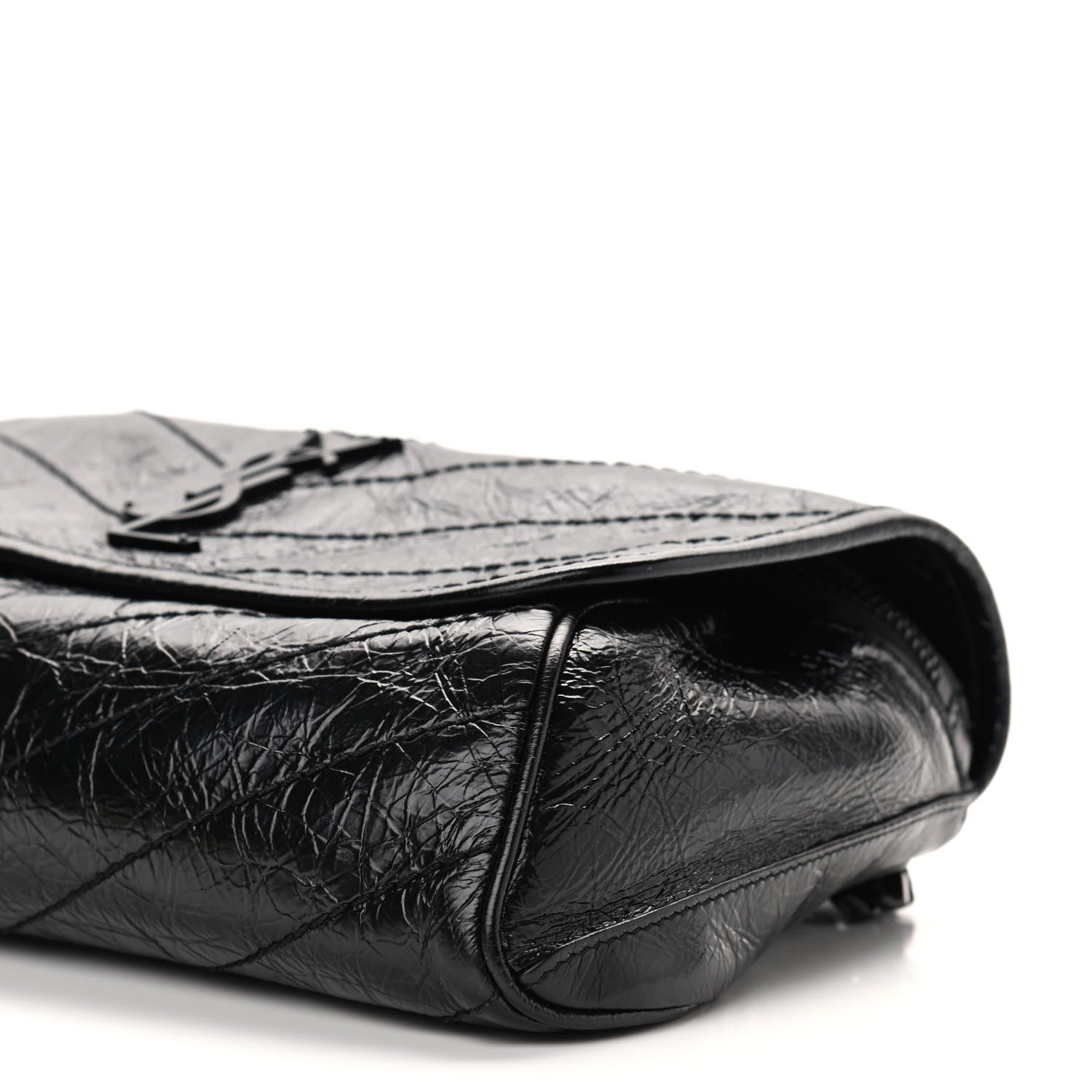 Saint Laurent Crinkled Calfskin Matelasse Monogram Niki Body Bag Black 9 of 9