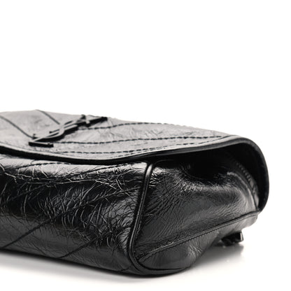 Saint Laurent Crinkled Calfskin Matelasse Monogram Niki Body Bag Black 9 of 9