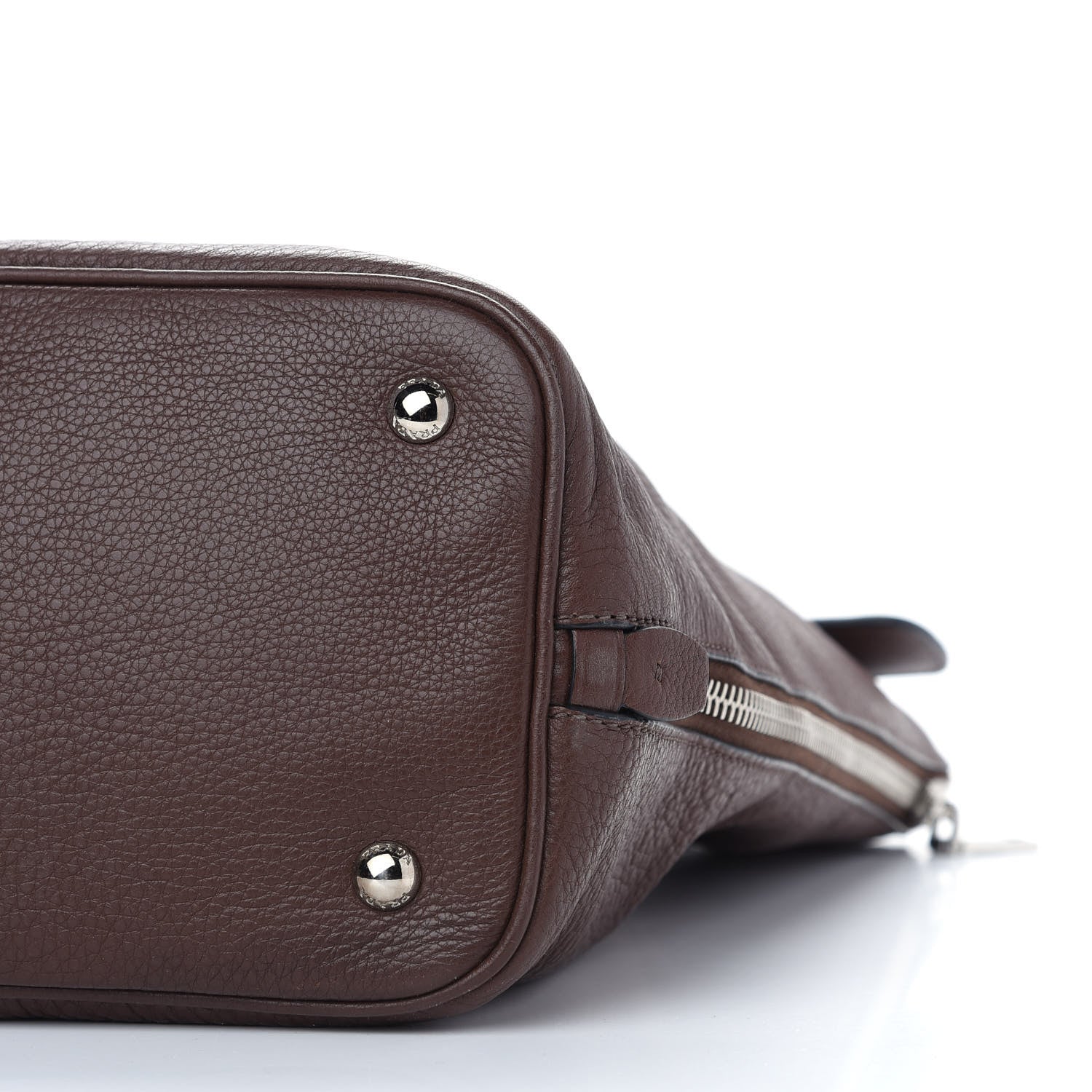 Prada Vitello Phenix Side Zip Shopping Tote Bruciato 8 of 8