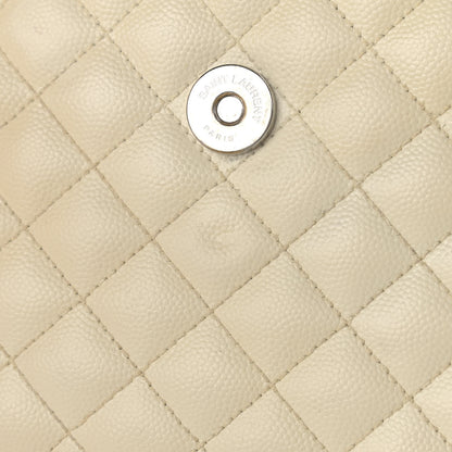 Saint Laurent Grain De Poudre Textured Mixed Matelasse Large Triquilt Monogram Satchel Porcellana 10 of 15