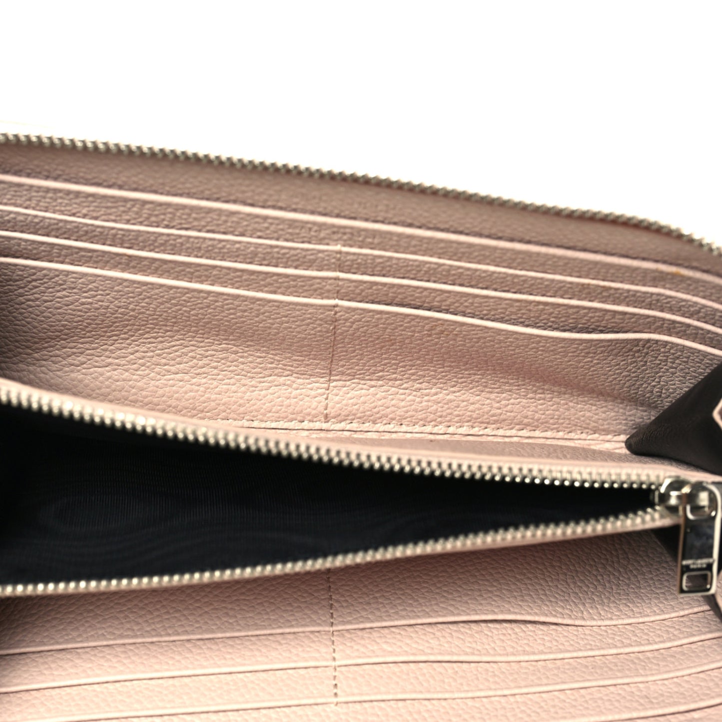 Grained Calfskin Rive Gauche Zip Around Wallet Pink
