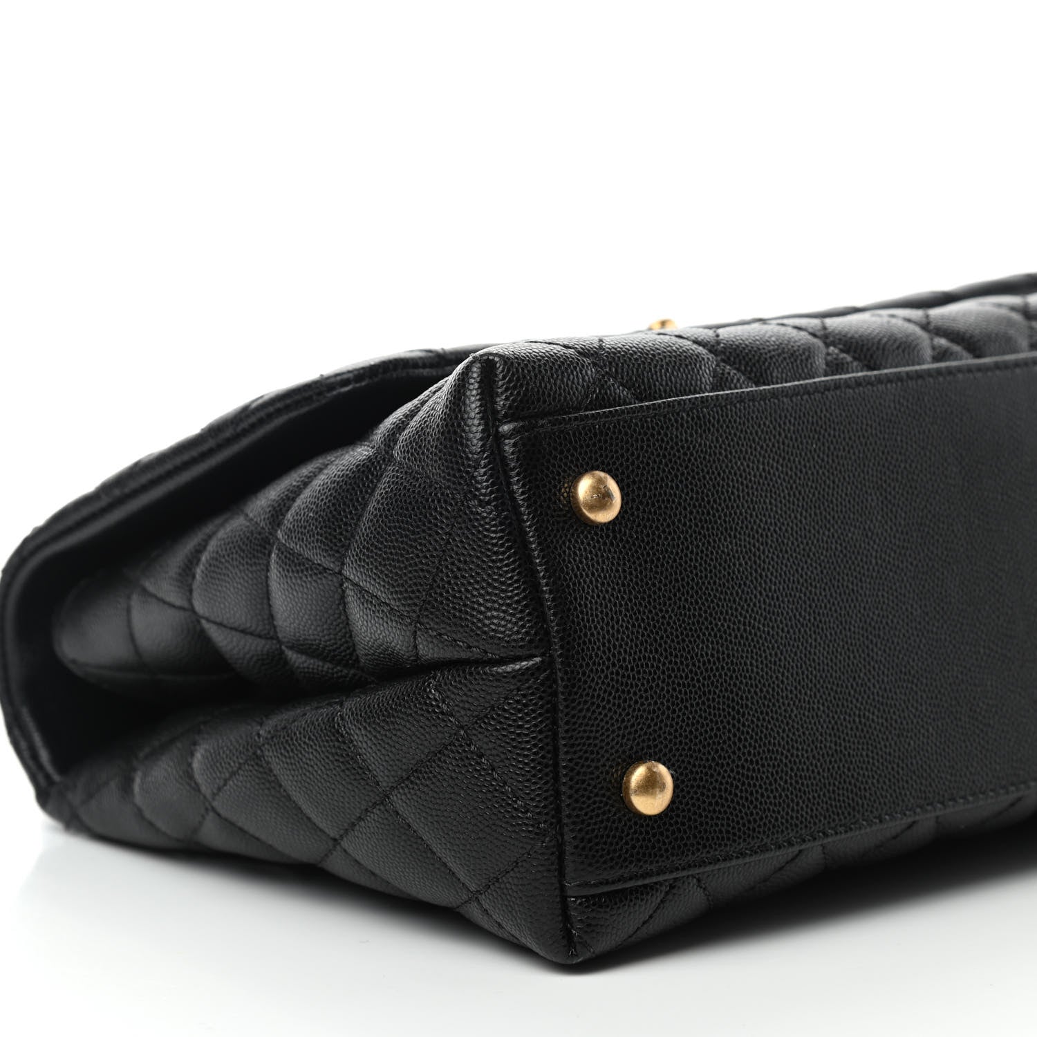 Chanel Caviar Lizard Embossed Quilted Small Coco Handle Flap Black 9 of 10