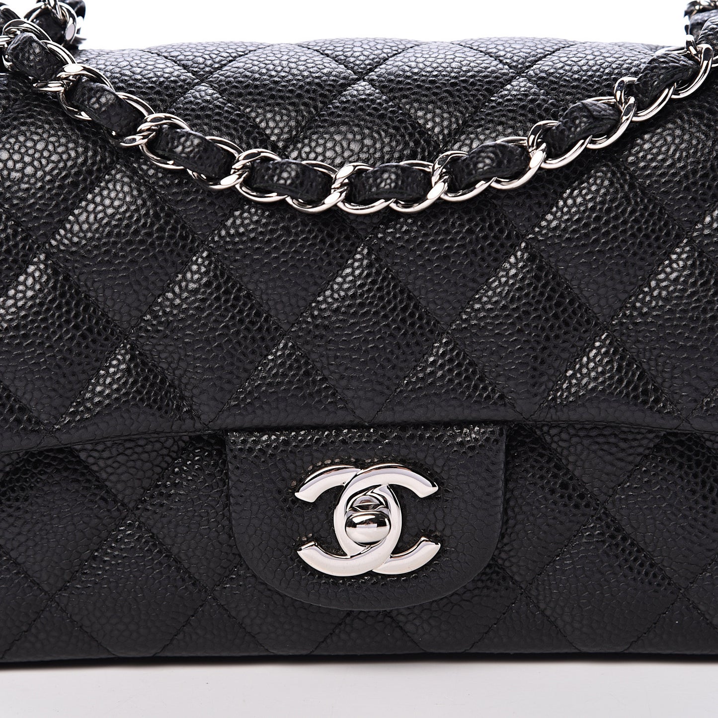 Caviar Quilted Mini Rectangular Flap Black