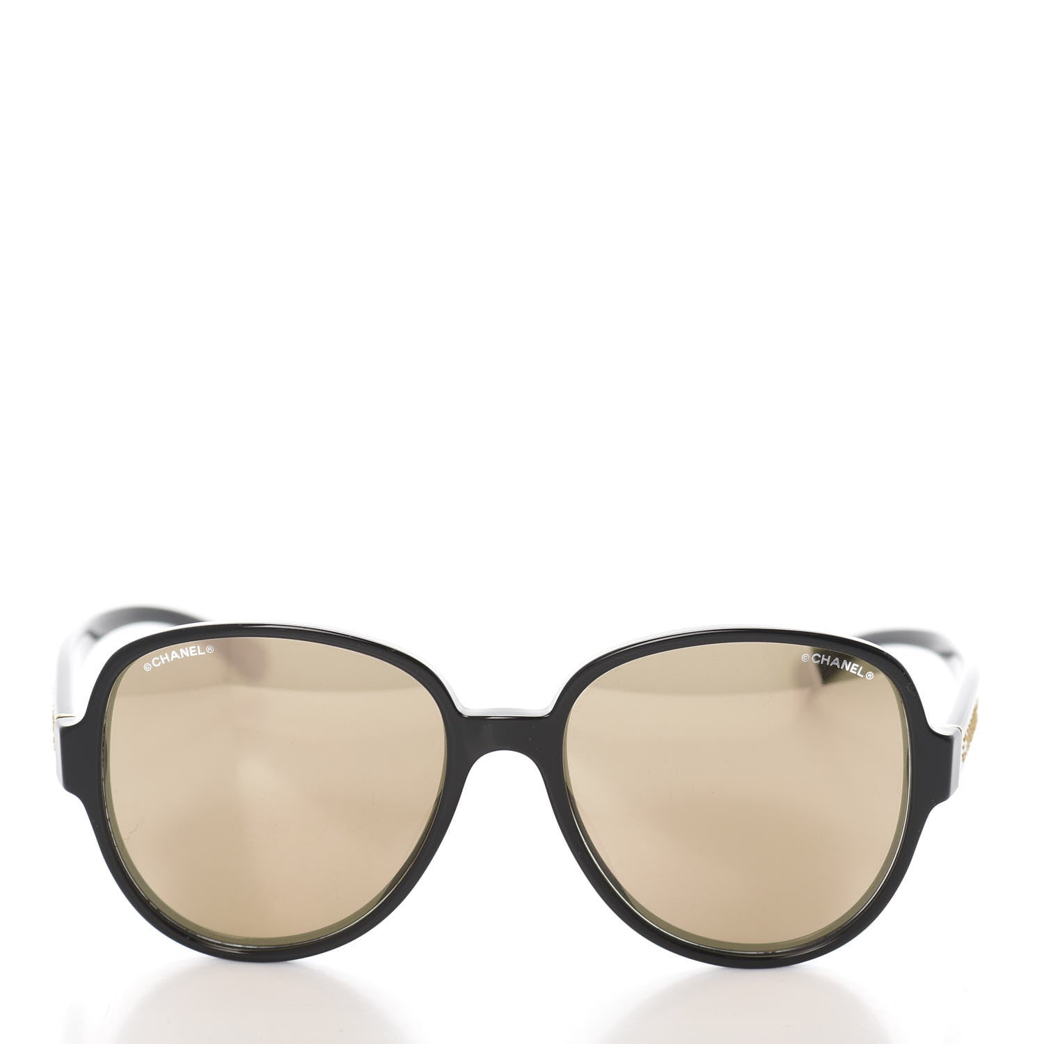 Chanel Mirrored Pilot Sunglasses 71310A Black Gold 2 of 9