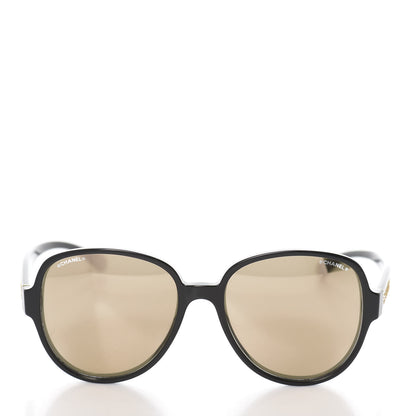 Chanel Mirrored Pilot Sunglasses 71310A Black Gold 2 of 9