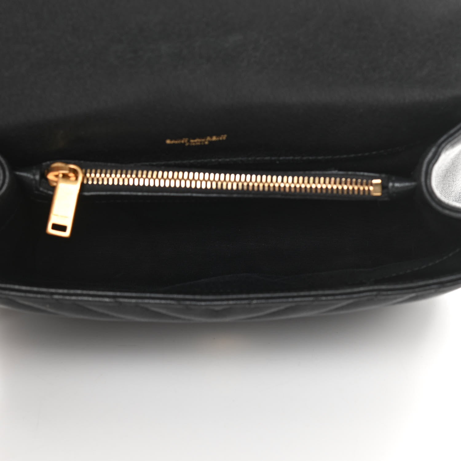 Saint Laurent Sheepskin Matelasse Chevron Monogram Medium College Bag Black 5 of 14