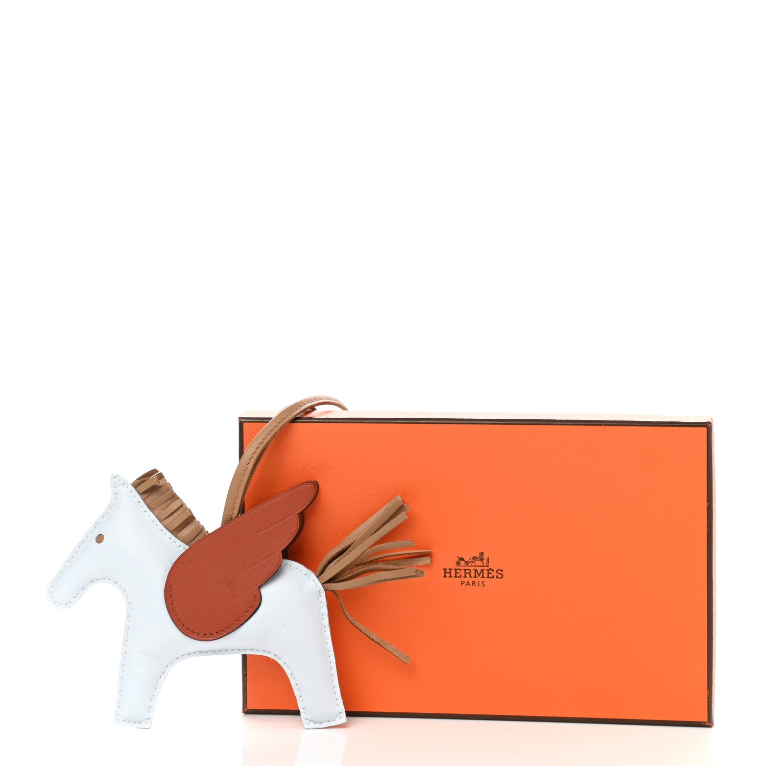 Hermes Milo Lambskin Grigri Rodeo Pegase Horse Bag Charm MM Bleu Brume 5 of 5