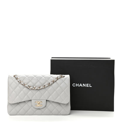 Chanel Caviar Quilted Jumbo Double Flap Grey 10 of 10