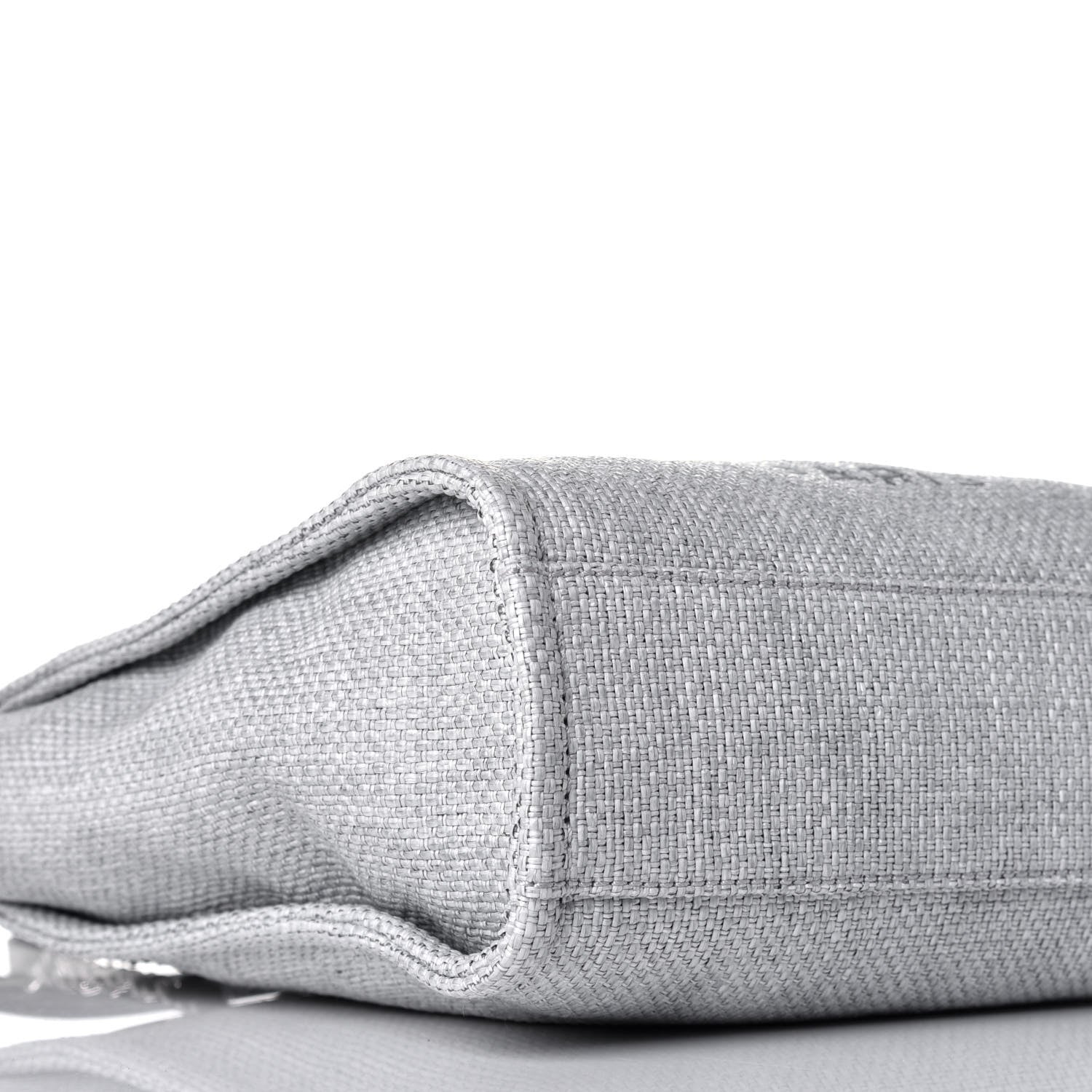 Chanel Woven Straw Raffia Mini Deauville Tote Grey 8 of 9