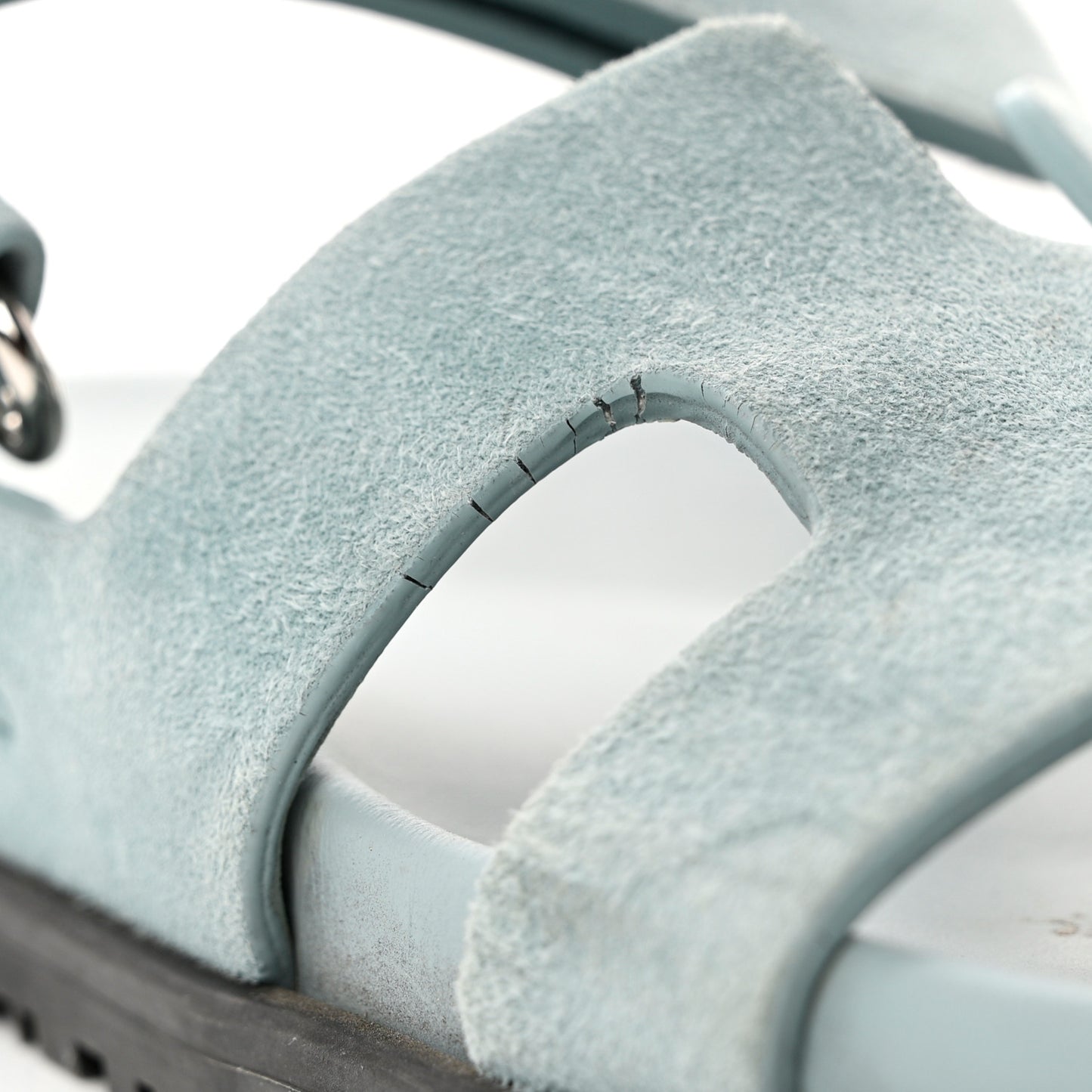 Suede Goatskin Womens Chypre Sandals 38 Vert D'eau