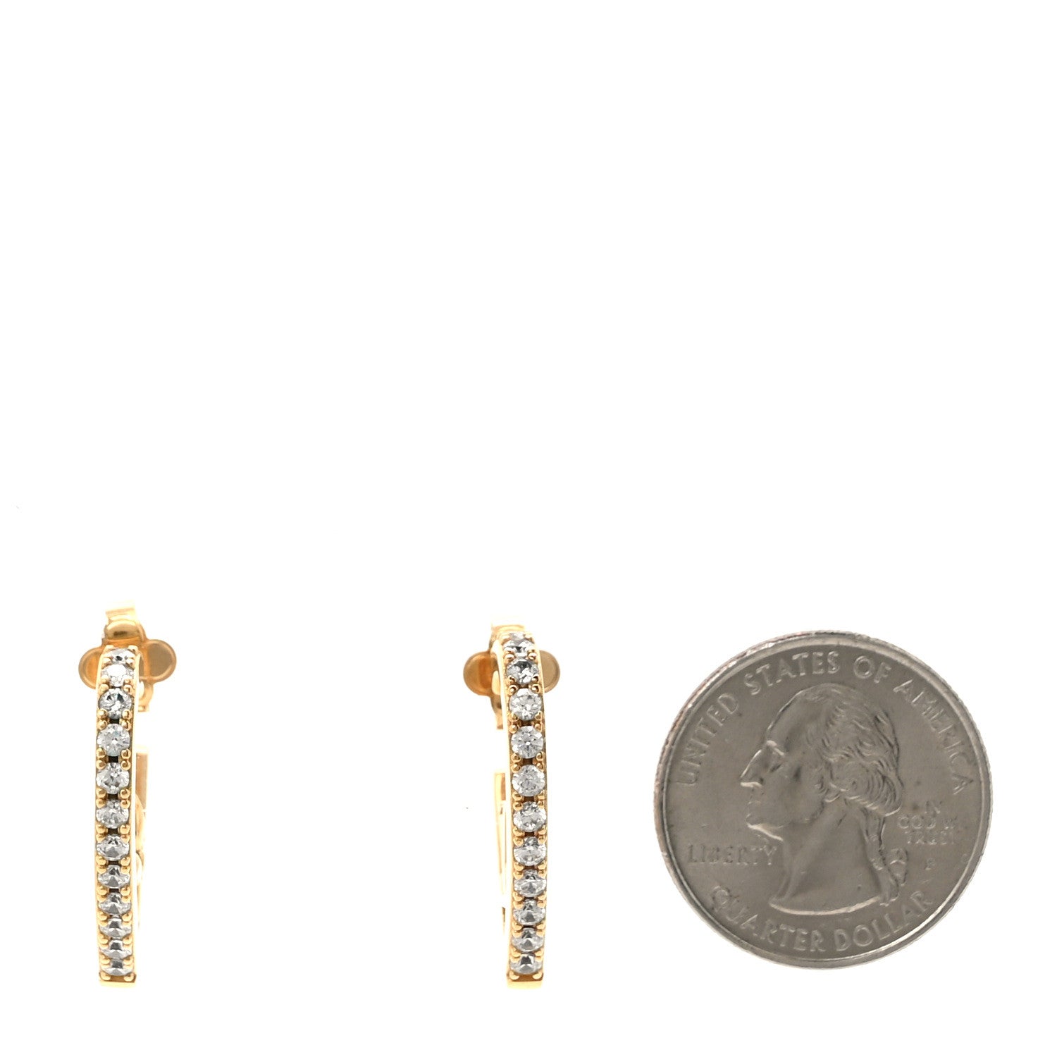 Louis Vuitton Metal Crystal My LV Love Hoop Earrings Gold 2 of 6