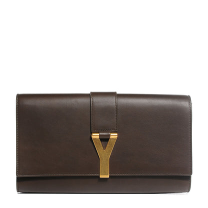 Saint Laurent Calfskin Classic Y Clutch Brown 1 of 8