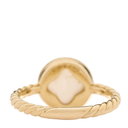 David Yurman 18K Yellow Gold Diamond Pearl Petite Elements Ring 53 6.5 3 of 5
