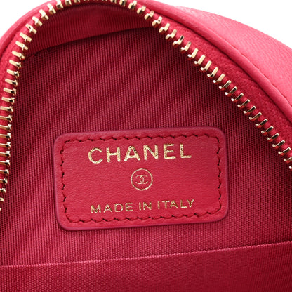 Chanel Lambskin Quilted Chanel 19 Round Clutch With Chain Pink 6 of 10