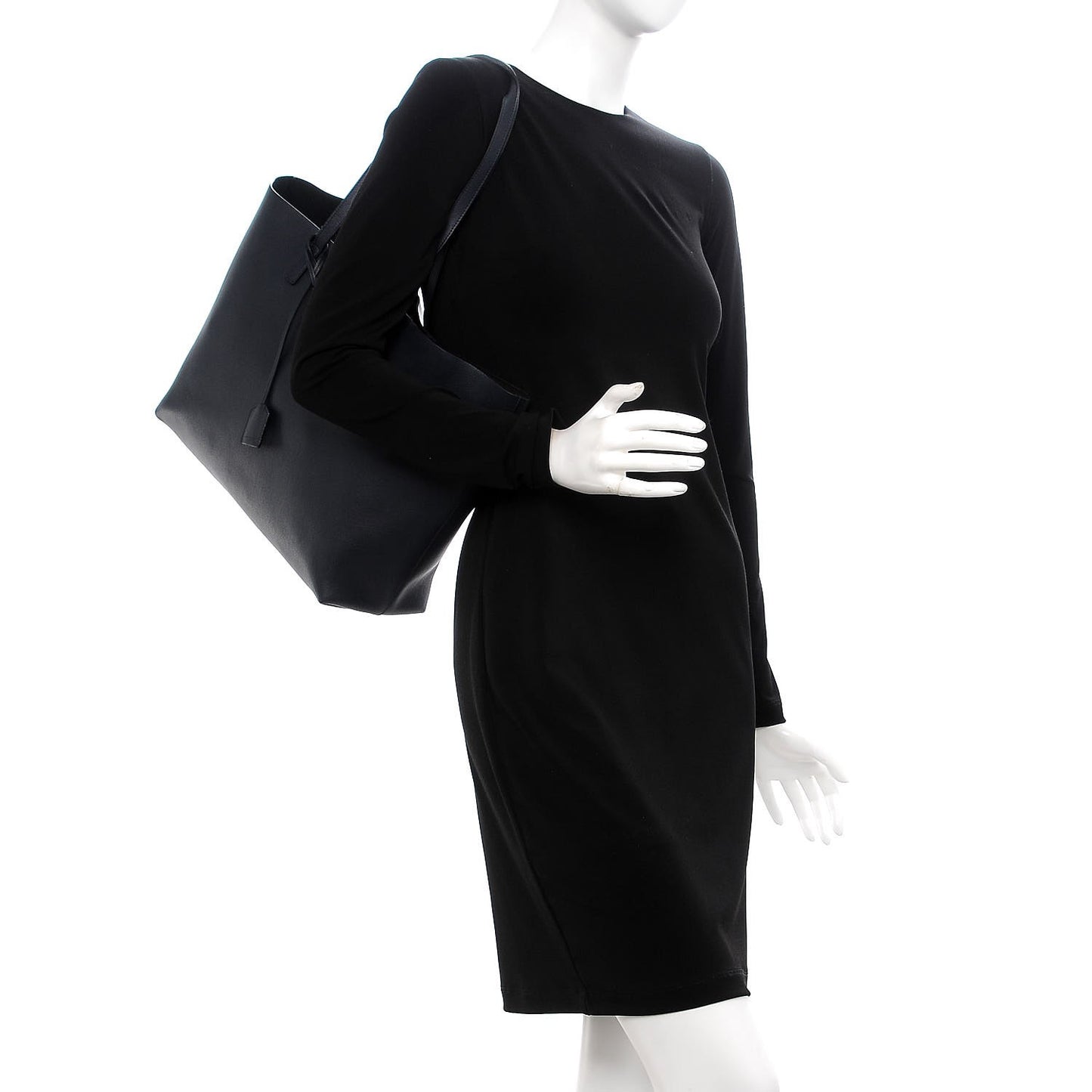 Calfskin Large Shopping Tote Deep Marine