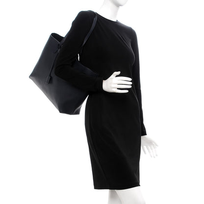 Saint Laurent Calfskin Large Shopping Tote Deep Marine 2 of 14