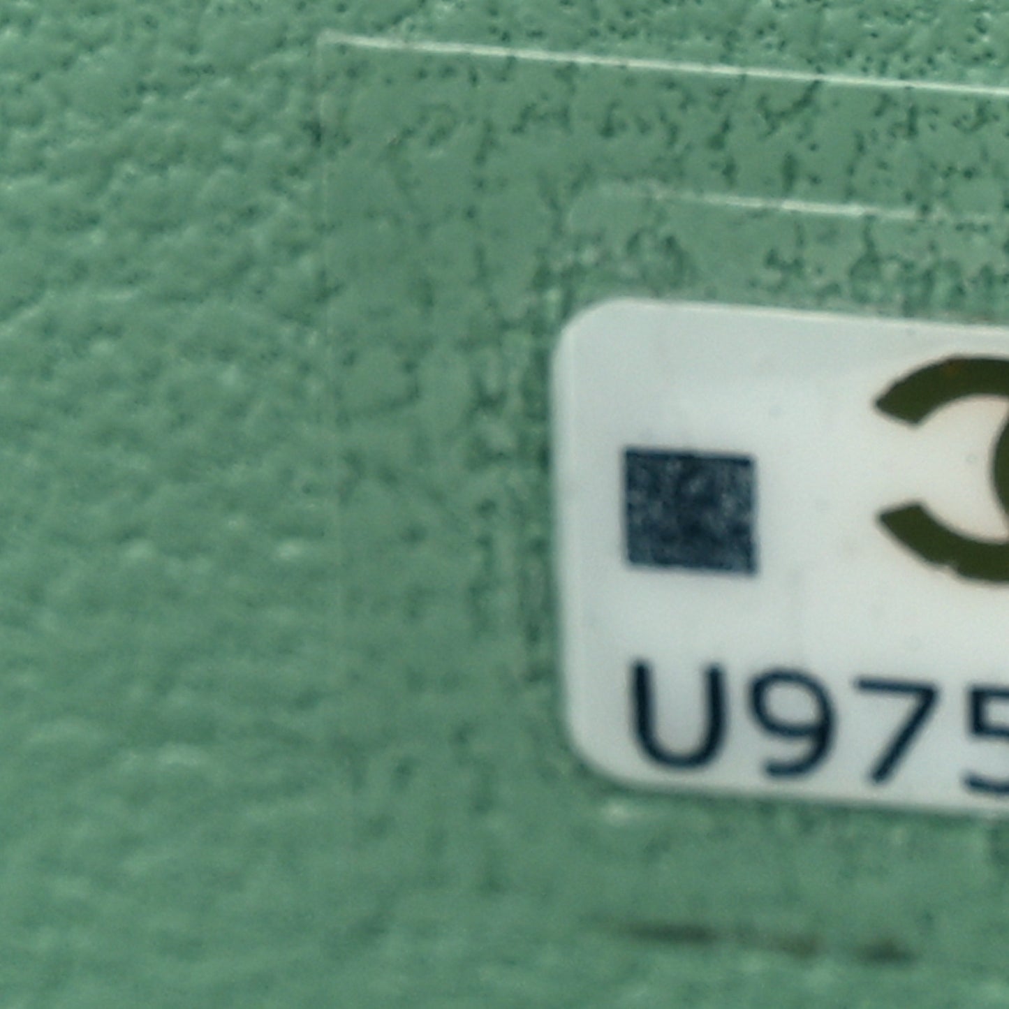 Shiny Calfskin Quilted Small Top Handle Vanity Case With Chain Light Green