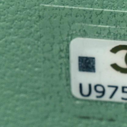 Chanel Shiny Calfskin Quilted Small Top Handle Vanity Case With Chain Light Green 7 of 12