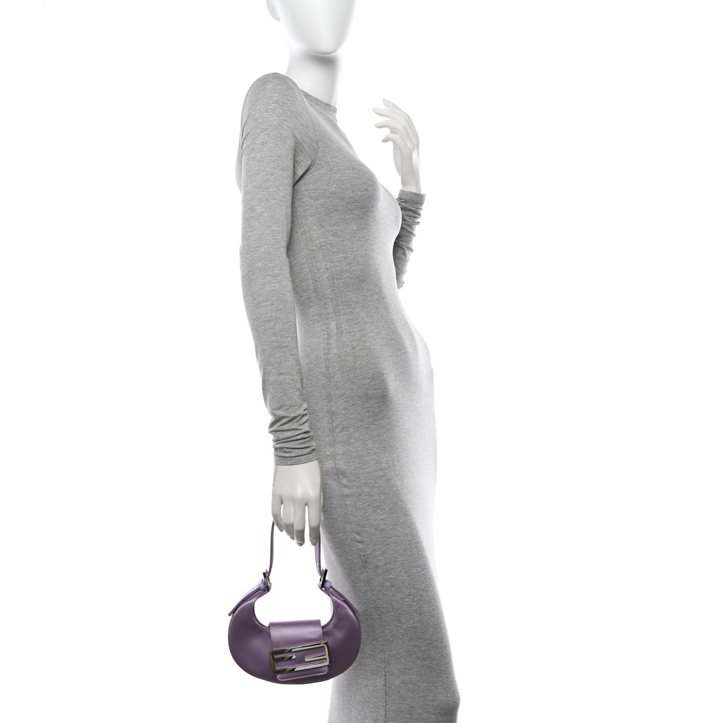 Silk Satin Mini Cookie Hobo Bag Lilla