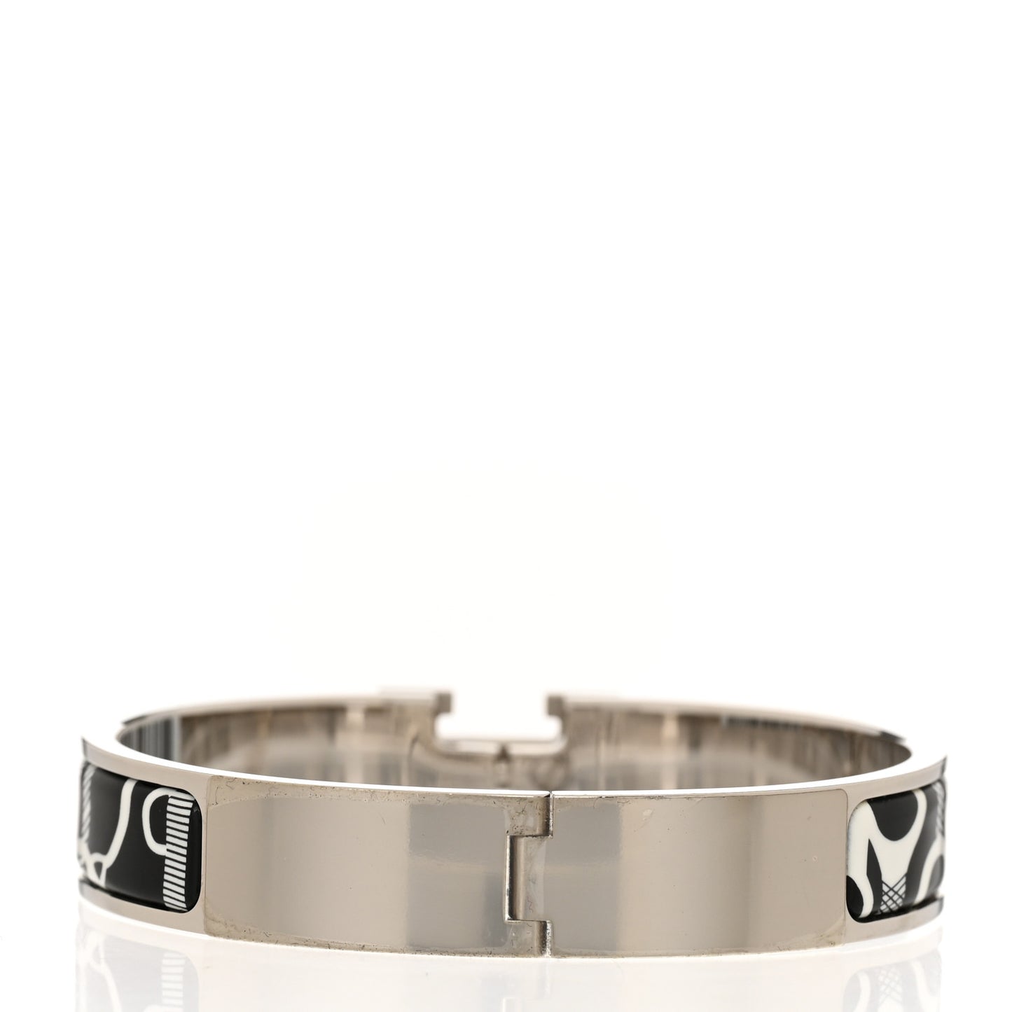 Enamel Printed Panoplie Equestre Narrow Clic Clac H Bracelet GM Positif Negatif
