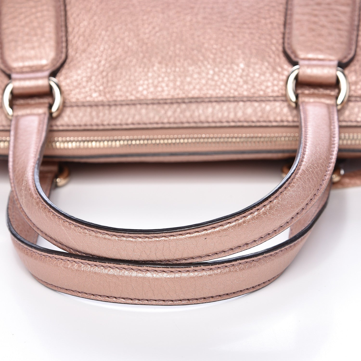 Gucci Metallic Cellarius Calfskin Small Soho Top Handle Satchel Pink 15 of 18