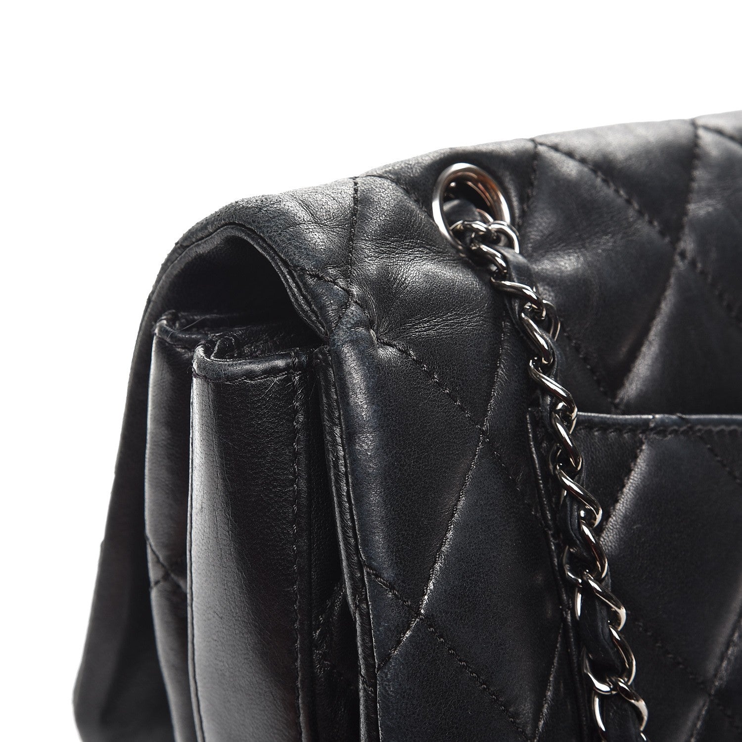 Chanel Lambskin Quilted Maxi 3 Flap Black 15 of 16