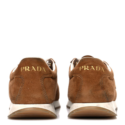 Prada Suede Logo Womens Low Top Sneakers 36.5 Cocoa Brown 6 of 10