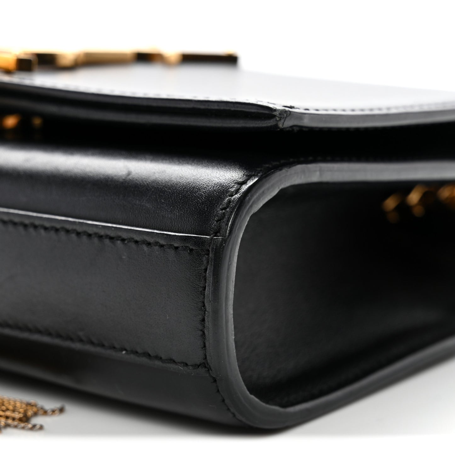 Smooth Calfskin Classic Monogram Kate Tassel Chain Wallet Black