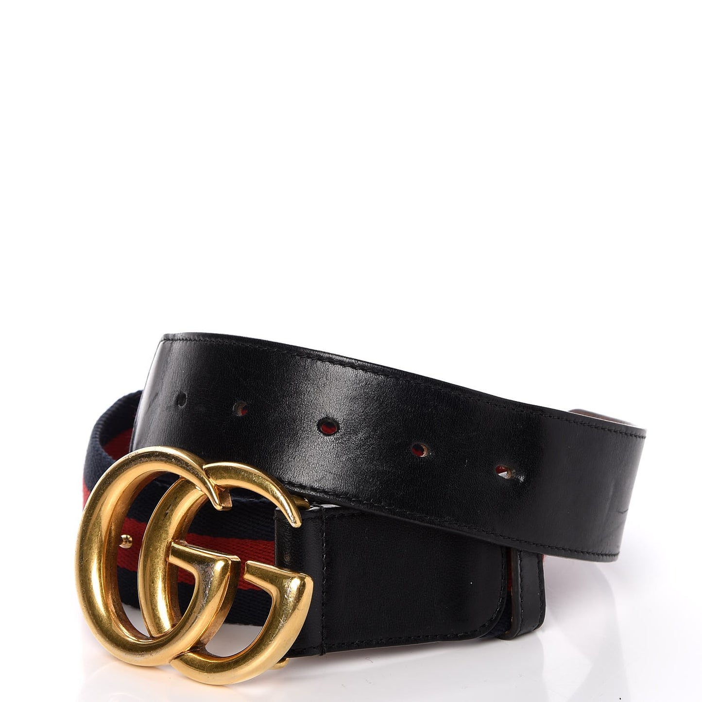 Nylon Calfskin Double G Web 40mm Belt 85 34 Blue Red Black